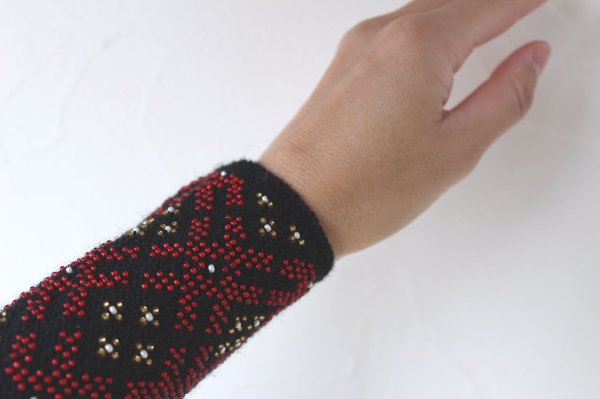 画像5: ギタさんのマウチ（ビーズ編み込みリストウォーマー）　5H (5)